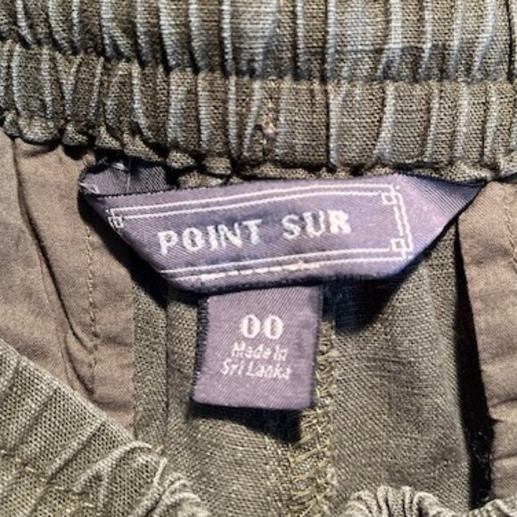 J. Crew Point Sur Army Green Linen Blend Pull On Jogger Pants- Size 00 - Picture 10 of 11